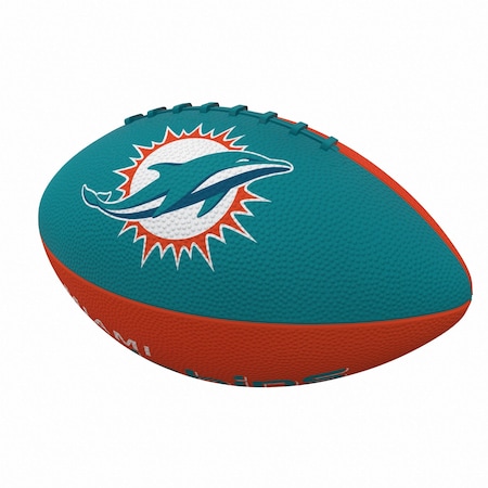 Logo Brands Miami Dolphins Pinwheel Logo Junior-Size Rubber Football 617-93JR-2